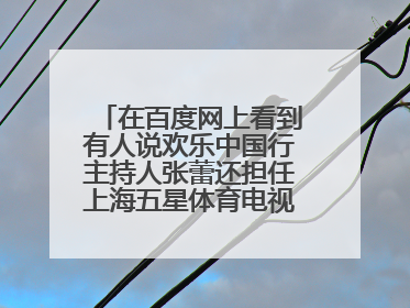 在百度网上看到有人说欢乐中国行主持人张蕾还担任上海五星体育电视台的主持人这是真的假的？