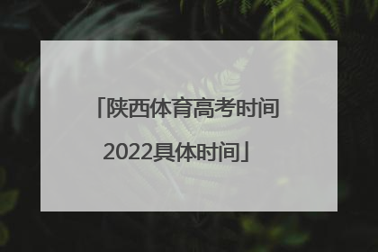 陕西体育高考时间2022具体时间