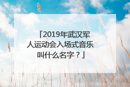 2019年武汉军人运动会入场式音乐叫什么名字？