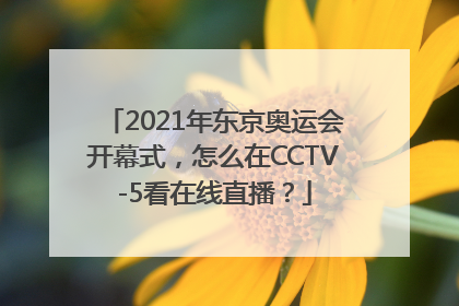 2021年东京奥运会开幕式，怎么在CCTV-5看在线直播？