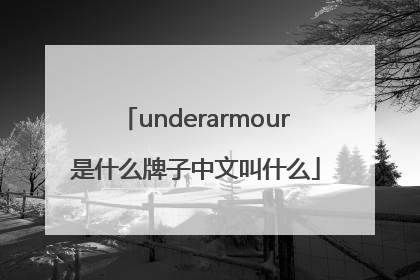 underarmour是什么牌子中文叫什么