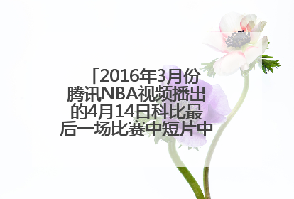 2016年3月份腾讯NBA视频播出的4月14日科比最后一场比赛中短片中的话求完整复述。